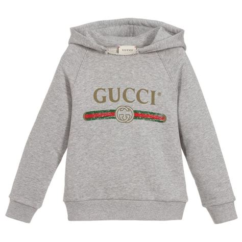 Buy Gucci Logo Hoodie 'Grey' 